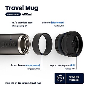 Dopper Travel Mug 400 ml, blazing black