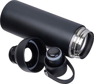 Double-opening insulated bottle, 480 ml, black