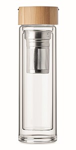 Double wall glass bottle 400ml