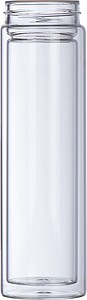 Double wall glass bottle with stainless steel sieve, leakproof