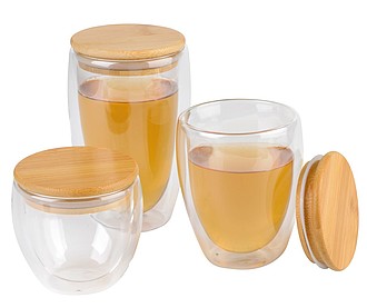 Double-walled glass BAMBOO ART, capacity approx. 250 ml