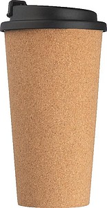 Double-walled leakproof mug with cork coating
