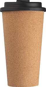 Double-walled leakproof mug with cork coating