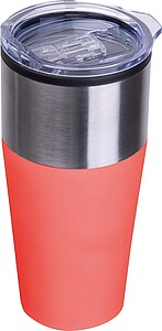 Double walled tumbler, 600 ml, red