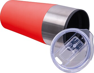 Double walled tumbler, 600 ml, red