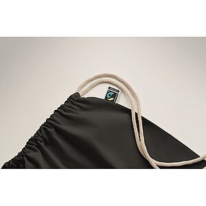 Drawstring bag Fairtrade 180gr, black