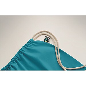 Drawstring bag Fairtrade 180gr, turquoise