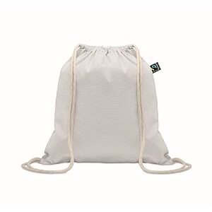 Drawstring bag Fairtrade 180gr, white