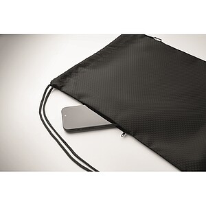 Drawstring bag in 420D RPET, black