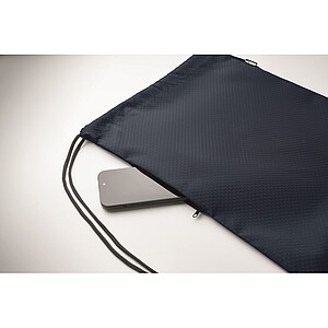 Drawstring bag in 420D RPET, blue