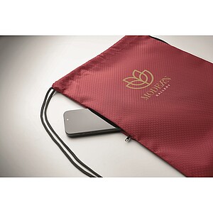 Drawstring bag in 420D RPET, burgundy