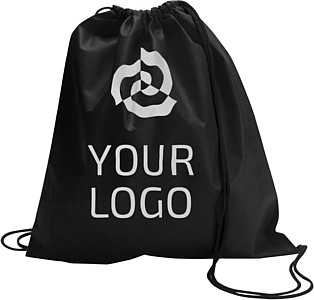 Drawstring bag, non woven Black