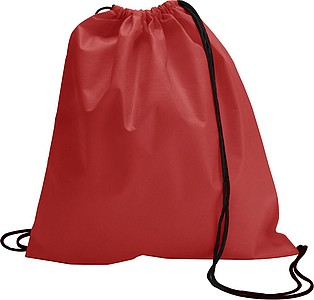 Drawstring bag, non woven Red