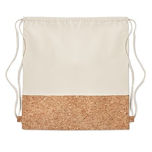Drawstring bag w/ cork detail
