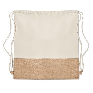 Drawstring bag w/ jute detail