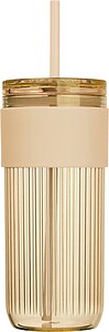 Drinking cup with straw, 660 ml, beige