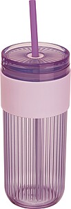 Drinking cup with straw, 660 ml, violet