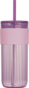 Drinking cup with straw, 660 ml, violet