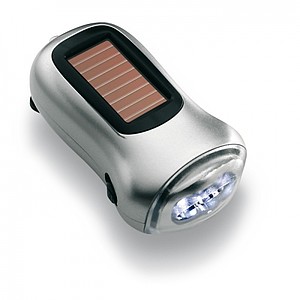 Dual powered dynamo torch, matt silver