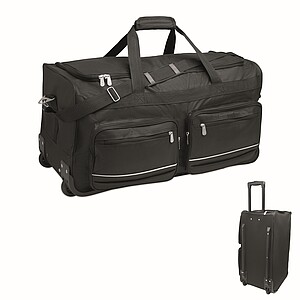 Duffle bag trolley 600D RPET, black
