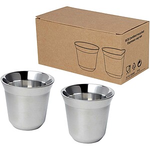 Duo 80 ml RCS certified stainless steel espresso cup set, silver