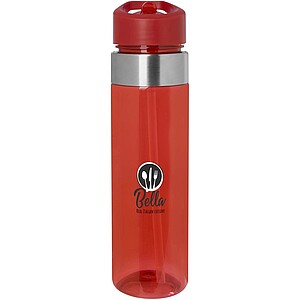 Dylan 650 ml Tritan water bottle with flip spout lid, red