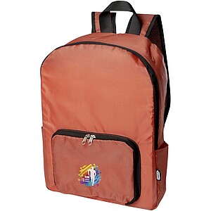 EcoFold RPET foldable backpack 15L, brick