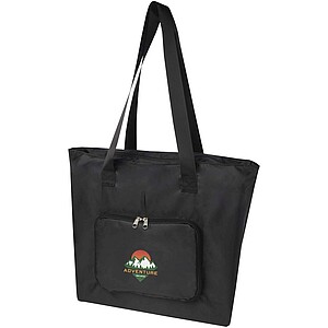 EcoFold RPET foldable tote bag 16L, solid black