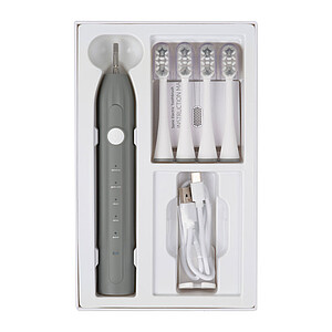 Electric toothbrush, incl. 4 replacement brushes, silver