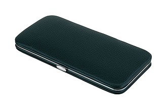 Elegant manicure set, consists of 6 pieces, packed in a rectangular pouch,colour black