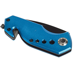 Emergency pocket knife "Distress" with integrated belt cutter,colour black, blue