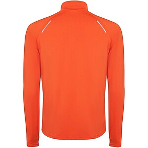 Estambul long sleeve mens half zip sweatshirt, fire orange