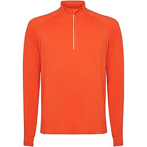 Estambul long sleeve mens half zip sweatshirt, fire orange