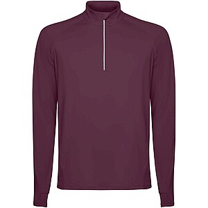 Estambul long sleeve mens half zip sweatshirt, plum red