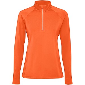 Estambul long sleeve womens half zip sweatshirt, fire orange