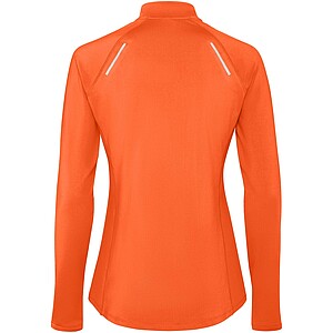 Estambul long sleeve womens half zip sweatshirt, fire orange