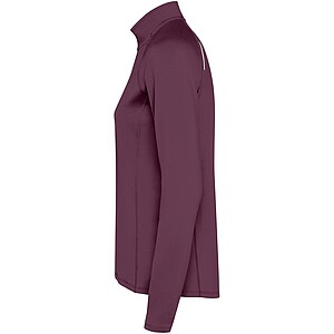 Estambul long sleeve womens half zip sweatshirt, plum red