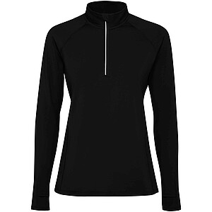 Estambul long sleeve womens half zip sweatshirt, solid black