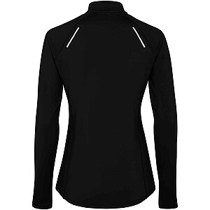 Estambul long sleeve womens half zip sweatshirt, solid black