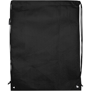 Evergreen GRS recycled non-woven drawstring bag 5L, solid black