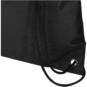 Evergreen GRS recycled non-woven drawstring bag 5L, solid black