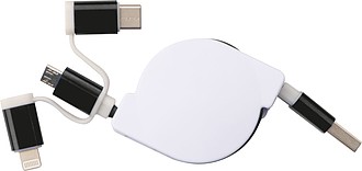 Extendable charging cable with 3 plugs
