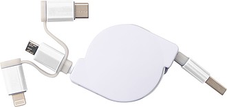 Extendable charging cable with 3 plugs