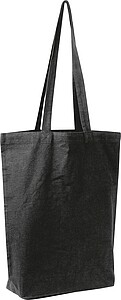 Fairtrade cotton tote with gusset, 180 g/m2, black