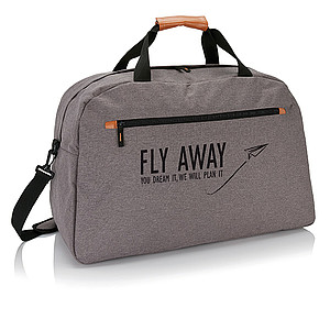 Fashion duo tone travel bag, grey