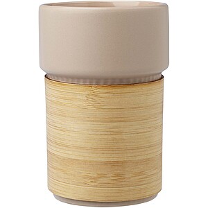 Fika 340 ml tumbler with bamboo sleeve, oatmeal