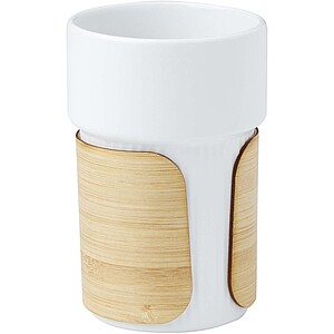 Fika 340 ml tumbler with bamboo sleeve, white