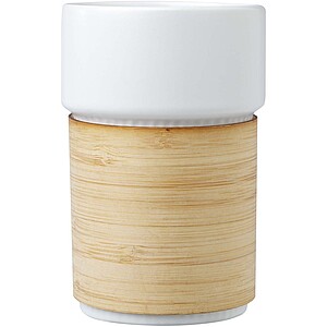 Fika 340 ml tumbler with bamboo sleeve, white
