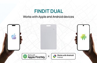 Findit Dual RCS rplastic ultra-thin finder card rechargeable, white