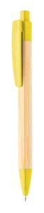 FIODOR Bambusová propiska s modrou náplní a žlutým klipem